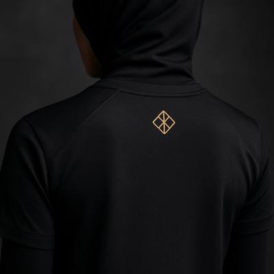 Tonal back yoke with gold emblem